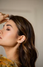 14K Gold Brilliant Cut Natural Diamond Drop Earrings - Image 2