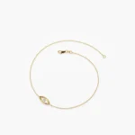 18k Solid Gold Moissanite Diamond Evil Eye Bracelet - Image 3