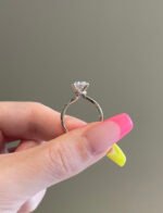 3 Carat Oval Moissanite Engagement Ring 14 Karat Gold - Image 2