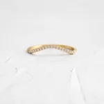 18K Solid Gold Lab-Grown Diamond Custom Curved Wisp Band - Image 3