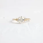 14k Solid Gold Oval Cut Diamond Ring - Image 5