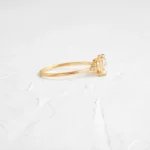 14k Solid Gold  Emerald Cut Lab-Grown Diamond Engagement Ring - Image 8