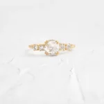 14k Solid Gold  Lab-Grown Diamond Ring | 0.6ct Rose Cut Diamond Ring - Image 8