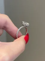 3ct Cushion Cut Moissanite Diamond Engagement Ring - Image 4