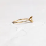 18K Solid Gold Pave Band, Oval Cut 1.5 ct Lab-Grown Diamond Ring - Image 3