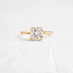 14k Solid Gold 2ct. Square Radiant Cut Lab-Grown Diamond Engagement Ring