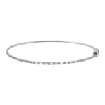 Thin Pave And Baguette Diamond Bangle