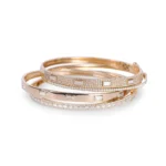 Diamond Cigar Band Bangle With Inset Baguette Diamonds - Image 4