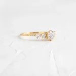 14k Solid Gold Round Cut Lab-Grown Diamond Engagment Ring - Image 4