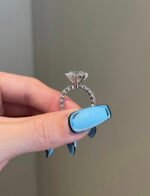 5 Carat Moissanite Diamond 14 Karat Engagement Ring - Image 7