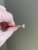 3 Carat Oval Moissanite Engagement Ring 14 Karat Gold - Image 3