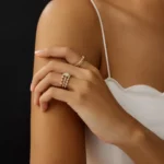 14k Solid Gold Round Moissanite Diamond Engagement Ring - Image 5