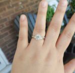 14K Solid Gold 1 Carat Moissanite Engagement Ring - Image 7