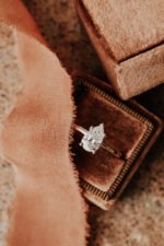 14k Solid Gold Pear 5-Prong-Set Solitaire Moissanite Engagement Ring - Image 2