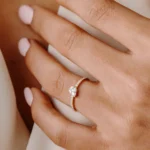 14k Pear Shape Illusion Setting Diamond Engagement Ring - Image 3