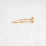 14k Solid Gold Lab-Grown Diamond Ring, Round Cut Diamond Ring - Image 3