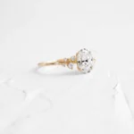 14k Solid Gold Lab-Grown Snowdrift Lab-Grown Diamond Ring, Oval Cut Diamond Ring - Image 7