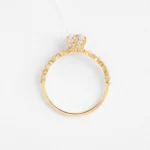 14k Solid Gold Round Moissanite Diamond Engagement Ring - Image 6