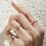 14k Pear Shape Illusion Setting Diamond Engagement Ring - Image 4