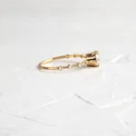 14k Solid Gold Diamond Distance Ring, Round Cut Lab-Grown Diamond Ring - Image 6