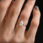 14k Solid Gold Pear Cut Lab-Grown Diamond Ring - Image 2