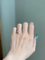 3.5 Carat Brilliant Oval Cut Moissanite Engagement Ring - Image 2