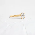 14k Solid Gold Oval Cut Lab-Grown Diamond Engagement Ring - Image 4