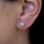 The Karat Store14K White Gold Lab-Created Diamond 3-Prong Martini Stud Earrings - Image 3
