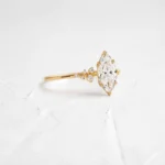 14k Solid Gold Marquise Cut Lab-Grown Diamond Engagement Ring - Image 3