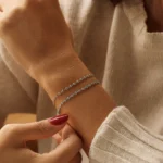 14K Gold Bezel Setting Moissanite Diamond Tennis Bracelet - Image 4