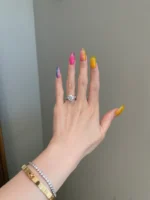 3 Carat Brilliant Round Moissanite Engagement Diamond Ring - Image 2