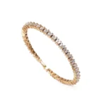 18k Gold Diamond Baguette Picket Bangle