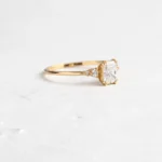 18K Solid Gold Radiant Cut Lab-Grown Diamond Ring - Image 4