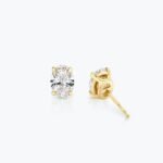 Oval Solitaire Studs , 1ct.  Moissanite Diamond Studs