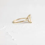 14k Solid Gold Moissanite Diamond Emerald Cut Engagement Ring - Image 3