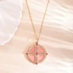 18k Solid Gold Opal Pendant Necklace