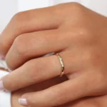 18k Burnish Set Natural Diamond Wedding Ring - Image 8