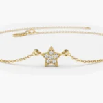 14K Gold Baguette and Round Moissanite Diamond Mix Bracelet - Image 8