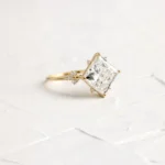 14k Solid Gold 5ct. Princess Cut Lab-Grown Lab-Grown Diamond Engagement Ring - Image 5