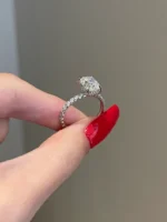 3ct Cushion Cut Moissanite Diamond Engagement Ring - Image 5