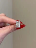 5 Carat Crushed Ice Radiant Cut Engagement Ring - Image 7