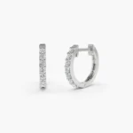 14K Gold Diamond Hoop Earrings - Image 5