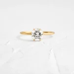 Touchpoints Ring, Round Cut Diamond Moissanite Engagement Ring - Image 5