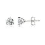The Karat Store14K White Gold Lab-Created Diamond 3-Prong Martini Stud Earrings - Image 2
