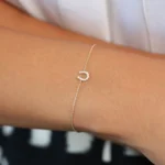 18k Solid Gold Mini Moissanite Diamond Horseshoe Bracelet - Image 5