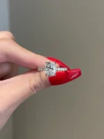 3ct Cushion Cut Moissanite Diamond Engagement Ring - Image 2