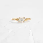 14k Solid Gold Oval Cut Diamond Ring