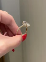 14K Solid Gold10 Carat Oval Moissanite Diamond Ring - Image 4