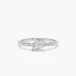 14k Pear Shape Illusion Setting Diamond Engagement Ring - Image 6