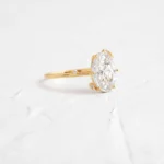 14k Solid Gold Oval Cut Moissanite Diamond Engagement Ring - Image 3